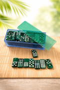 ✨Jeu de Dominos Vert Émeraude en Résine – Produit Fait Main✨
